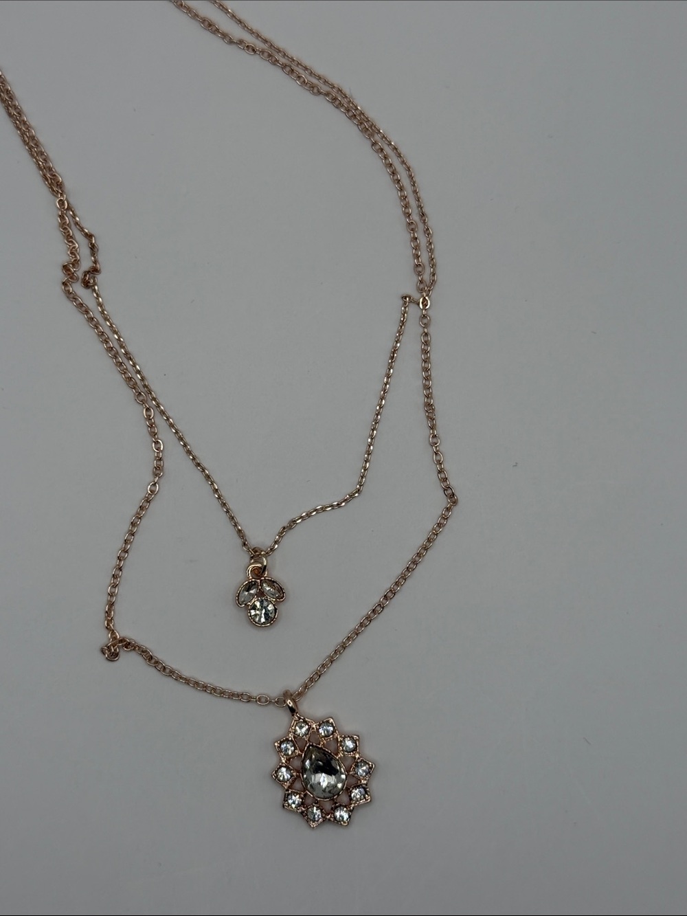 Elegant Rose Gold Plated Layered Necklace